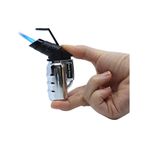 1300 Derece Turbo Torch Tek Pürmüz Kamp Pro Jet Çakmak Gümüş Gri Gümüş