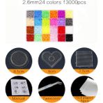 13000 Adet 2.6mm Tarzı Renkler Kutu Seti Hama Boncuk Oyuncak Perler Eğitici Çocuklar 3D Bulmacalar Kendin Yap Oyuncaklar Eğitici Oyuncaklar Demirleme Kağıdı ile Boncuklar Pegboard Levhaları (Yurt Dışından)