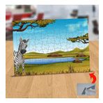 130824781 Göl Kenarında Zebra 99 Parça Puzzle Yapboz Tablo