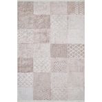 130x190 cm Blazowa Vizon Yama İşi Yün El Dokuma Modern Geometrik Etnik Eskitme Desenli Boho Oturma Odası Salon Yolluk Koridor Mutfak Halısı