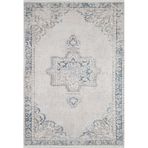 130x190 cm BrzegDolny Mavi Madalyon Yün El Dokuma Modern Geometrik Etnik Eskitme Desenli Boho Oturma Odası Salon Yolluk Koridor Mutfak Halısı