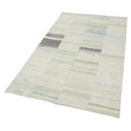 130x210 cm Kırk Yama Bej Yama Pamuklu Yün El Dokuma Modern Geometrik Etnik Eskitme Desenli Boho Oturma Odası Salon Yolluk Koridor Mutfak Halısı
