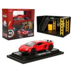 1:32 Sesli ve Işıklı Lamborghini LP750-SV Die Cast Çek Bırak Model Araba ve Tamir Atölyesi Seti - Kırmızı