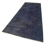 134x375 cm Zile Mor Vintage Yün El Dokuma Modern Geometrik Etnik Eskitme Desenli Boho Oturma Odası Salon Yolluk Koridor Mutfak Halısı