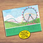 138PZ Dönme Dolap Lunapark Çocuklara Özel Puzzle Yapboz Tablo