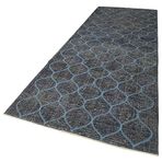 139x398 cm Geometrik Halı Gri Geometrik Yün El Dokuma Modern Geometrik Etnik Eskitme Desenli Boho Oturma Odası Salon Yolluk Koridor Mutfak Halısı