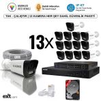 13'Lü Ip Kamera-Poeli-5Mp-Ultra Hd-4K 1920 Çözünürlük-Sesli-Gece Renkli Görüş-İnsan Ve Plaka Algılamalı Set