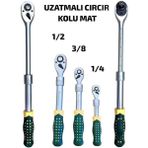 1/4, 3/8, 1/2, 3'lü Teleskopik Uzayabilen Cırcır Lokma Kolu 72 Diş Cırcır Mekanizması ile Yüksek Tork Sağ-Sol Yön Çevrimi,lokma Fırlatma Düğmeli Krom Vanadyum Çeliği