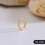 14 Ayar Altın Minik Modern Burgulu Tek Halka Küpe 0,64 gr