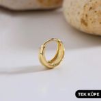 14 Ayar Altın Minik Tek Halka Küpe 0,85 gr