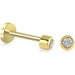 14 Ayar Altın Tek Taş Tragus Piercing - Sarı