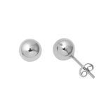 14 Ayar Beyaz Altın Top Küpe 8 Mm.