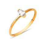 14 Ayar Oval Taşlı Rose Altın Yüzük