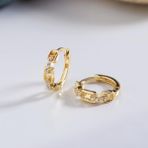 14 Ayar Taşlı Modern Halka Altın Küpe 1,16 gr