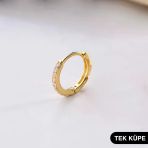 14 Ayar Taşlı Tek Halka Altın Küpe 0,52 gr