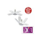 1+4 Kollu - Yapraklı Pervane Modeli Papatya Beyaz Led Lamba Ampul 40W - E27 P-6040B (2818)