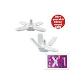 1+4 KOLLU - YAPRAKLI PERVANE MODELİ PAPATYA BEYAZ LED LAMBA AMPUL 40W - E27 P-6040B (5047)