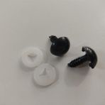 14 mm Vidalı Güvenlik Göz – 5 Çift (10 Adet) Siyah Plastik Oyuncak Göz Seti – Amigurumi, El Yapımı Oyuncak ve Peluş İçin