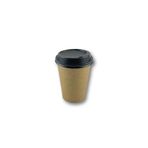 14 OZ Kahverengi Kraft Kapaklı Baskısız Karton Sıcak Kahve Bardağı 300 Adet