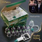 14 Ps Vakum Aparatı Seti Geleneksel Bardak Çekme Takımı Hacamat 12Bardak Ile 1 Emici Vakumlama Aleti