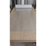 140 X 350 CM Silinebilir Lüks Masa Örtüsü Şeffaf Hasır Desen GRİ Pvc Masa Örtüsü
