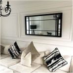 140 x 70 cm Konsol Üstü Dekoratif Duvar Aynası - Pencere Dekorlu