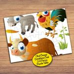 14038 Horoz İnek Eşek Çocuklara Özel Puzzle Yapboz Tablo