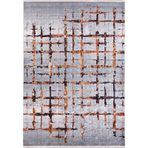 140x200 cm Anapa Gri Modern Yün El Dokuma Modern Geometrik Etnik Eskitme Desenli Boho Oturma Odası Salon Yolluk Koridor Mutfak Halısı