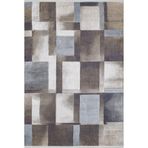 140x200 cm Navabsah Kahverengi Modern Yün El Dokuma Modern Geometrik Etnik Eskitme Desenli Boho Oturma Odası Salon Yolluk Koridor Mutfak Halısı