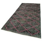 140x330 cm Geometrik Halı Siyah Geometrik Yün El Dokuma Modern Geometrik Etnik Eskitme Desenli Boho Oturma Odası Salon Yolluk Koridor Mutfak Halısı