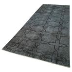 140x386 cm Geometrik Halı Siyah Geometrik Yün El Dokuma Modern Geometrik Etnik Eskitme Desenli Boho Oturma Odası Salon Yolluk Koridor Mutfak Halısı