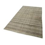 142x270 cm Kareli Kilim Bej Kareli Yün El Dokuma Modern Geometrik Etnik Eskitme Desenli Boho Oturma Odası Salon Yolluk Koridor Mutfak Halısı