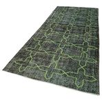 142x372 cm Geometrik Halı Gri Geometrik Yün El Dokuma Modern Geometrik Etnik Eskitme Desenli Boho Oturma Odası Salon Yolluk Koridor Mutfak Halısı