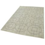 143x216 cm Geometrik Halı Yeşil Geometrik Yün El Dokuma Modern Geometrik Etnik Eskitme Desenli Boho Oturma Odası Salon Yolluk Koridor Mutfak Halısı
