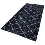 143x317 cm Geometrik Halı Siyah Geometrik Yün El Dokuma Modern Geometrik Etnik Eskitme Desenli Boho Oturma Odası Salon Yolluk Koridor Mutfak Halısı