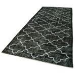 143x370 cm Geometrik Halı Siyah Geometrik Yün El Dokuma Modern Geometrik Etnik Eskitme Desenli Boho Oturma Odası Salon Yolluk Koridor Mutfak Halısı