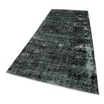 143x380 cm Zile Siyah Vintage Yün El Dokuma Modern Geometrik Etnik Eskitme Desenli Boho Oturma Odası Salon Yolluk Koridor Mutfak Halısı