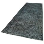 143x410 cm Geometrik Halı Siyah Geometrik Yün El Dokuma Modern Geometrik Etnik Eskitme Desenli Boho Oturma Odası Salon Yolluk Koridor Mutfak Halısı
