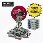 144 Adet Çamaşır Mandalı + Mandal Sepeti Hediyeli - Mega Fırsat Paketi - Paslanmaz Yaylı