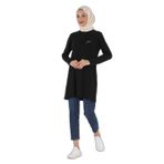1451_Nakışlı Basic Tesettür Tunik, 00100 Siyah, 38