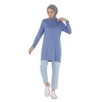 1451_Nakışlı Basic Tesettür Tunik, 00560 Royal Mavi, 36