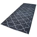145x382 cm Geometrik Halı Gri Geometrik Yün El Dokuma Modern Geometrik Etnik Eskitme Desenli Boho Oturma Odası Salon Yolluk Koridor Mutfak Halısı