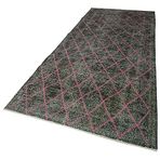 145x384 cm Geometrik Halı Siyah Geometrik Yün El Dokuma Modern Geometrik Etnik Eskitme Desenli Boho Oturma Odası Salon Yolluk Koridor Mutfak Halısı