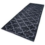 145x405 cm Geometrik Halı Mor Geometrik Yün El Dokuma Modern Geometrik Etnik Eskitme Desenli Boho Oturma Odası Salon Yolluk Koridor Mutfak Halısı