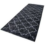 146x375 cm Geometrik Halı Siyah Geometrik Yün El Dokuma Modern Geometrik Etnik Eskitme Desenli Boho Oturma Odası Salon Yolluk Koridor Mutfak Halısı