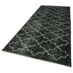 146x376 cm Geometrik Halı Siyah Geometrik Yün El Dokuma Modern Geometrik Etnik Eskitme Desenli Boho Oturma Odası Salon Yolluk Koridor Mutfak Halısı