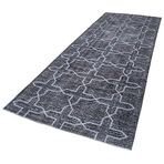 147x387 cm Geometrik Halı Gri Geometrik Yün El Dokuma Modern Geometrik Etnik Eskitme Desenli Boho Oturma Odası Salon Yolluk Koridor Mutfak Halısı
