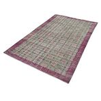 148x243 cm Kareli Kilim Mor Kareli Yün El Dokuma Modern Geometrik Etnik Eskitme Desenli Boho Oturma Odası Salon Yolluk Koridor Mutfak Halısı