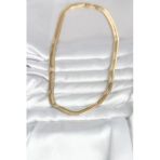 14K Gold Renk Kalın Yassı Yılan Zincir 45 Cm Kadın Kolye (Cm)