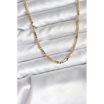14K Gold Renk Kaplama Ezme Yılan Zincir Model Cm Kadın Kolye 5886